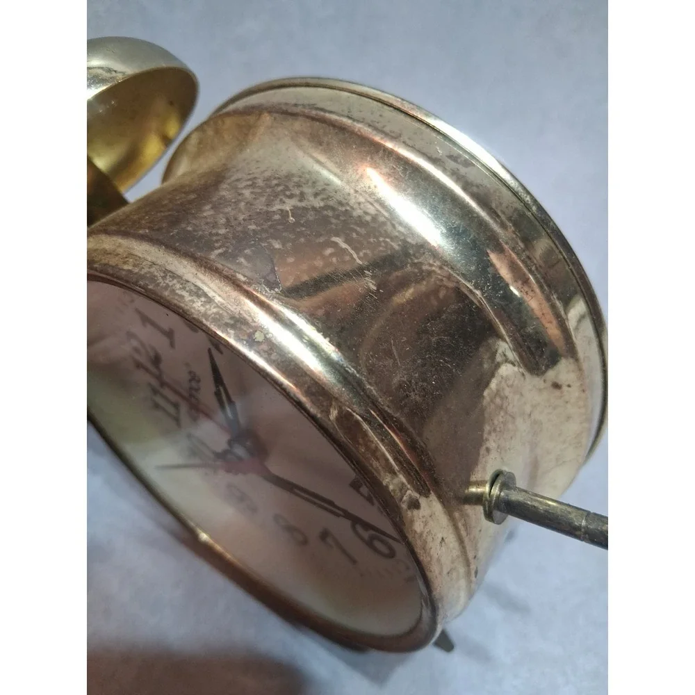 Advance Twin Bell Alarm Clock Gold Vintage Style Metal Loud Alarm Classic
